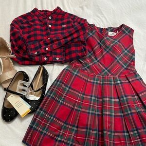 Vineyard vines Red and Green Plaid Dress Set